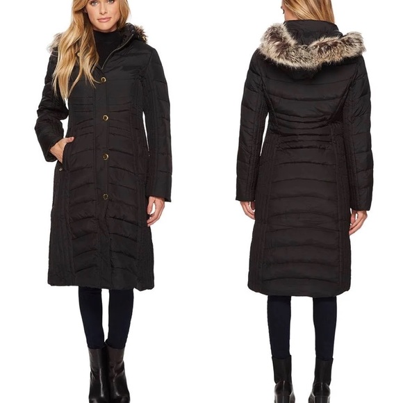 Anne Klein Jackets & Coats Anne Klein Black Long Down Quilted